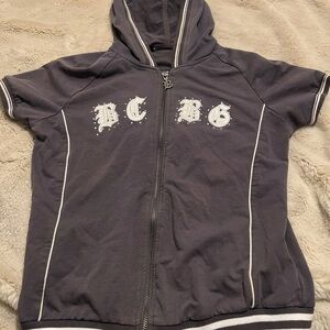 Vintage/Y2k Charcoal Zip-Up Hoodie